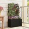 58” Raised Planter Box with Trellis Outdoor Wicker Garden Bed